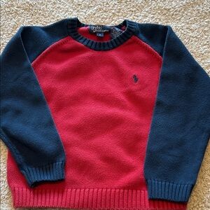Polo by Ralph Lauren Boy's Navy and Red Crewneck Sweater